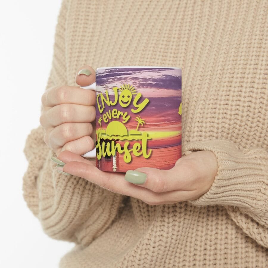 Jamaican Ocho Rios Sunset Ceramic Mug | Tropical Coffee Cup | Beach Vibes Gift 11oz - Image 7