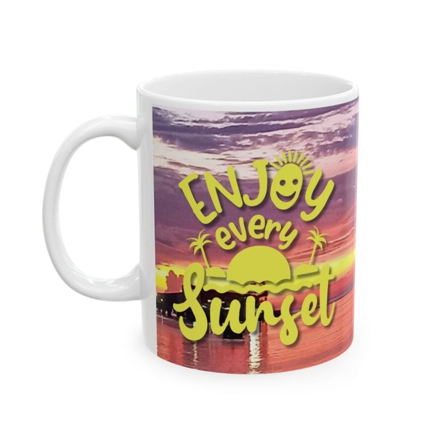 Jamaican Ocho Rios Sunset Ceramic Mug | Tropical Coffee Cup | Beach Vibes Gift 11oz - Image 4