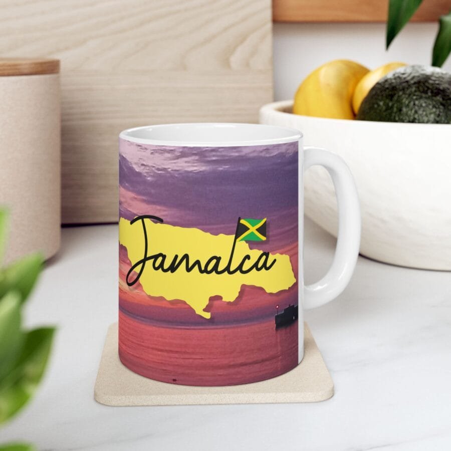 Jamaican Ocho Rios Sunset Ceramic Mug | Tropical Coffee Cup | Beach Vibes Gift 11oz - Image 6