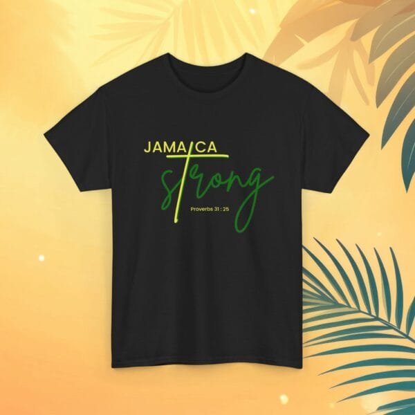 Jamaica Strong Black Unisex Tee - Inspirational Cotton Shirt for Empowerment